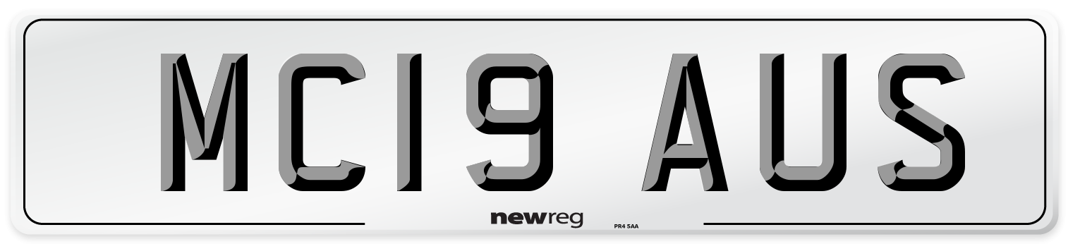 MC19 AUS Number Plate from New Reg